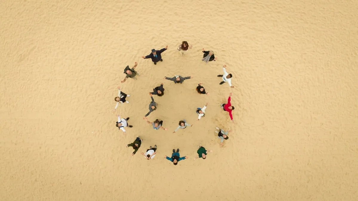 Members of the Regen Sydney community gathered in a spiral